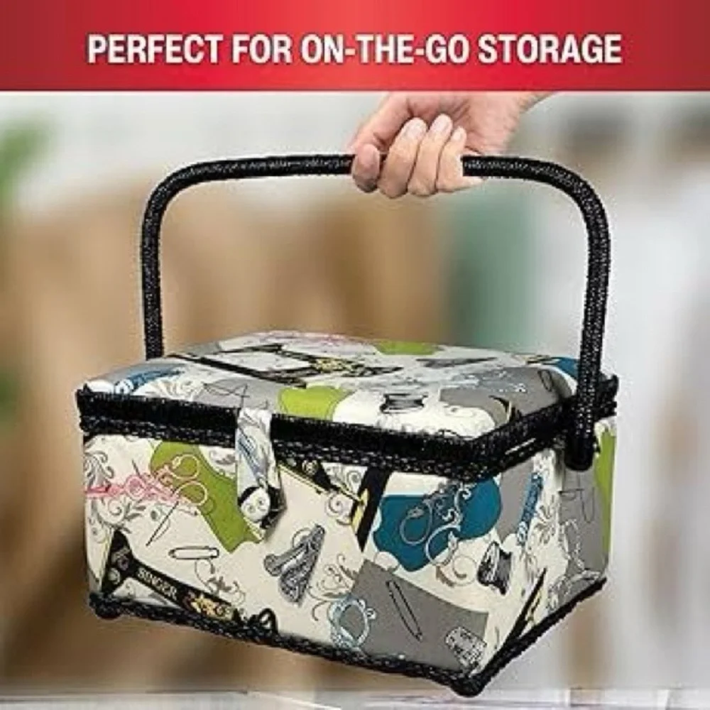 Singer Large Sewing Basket with Lift out Tray and Accessories, NWT - Picture 8 of 8
